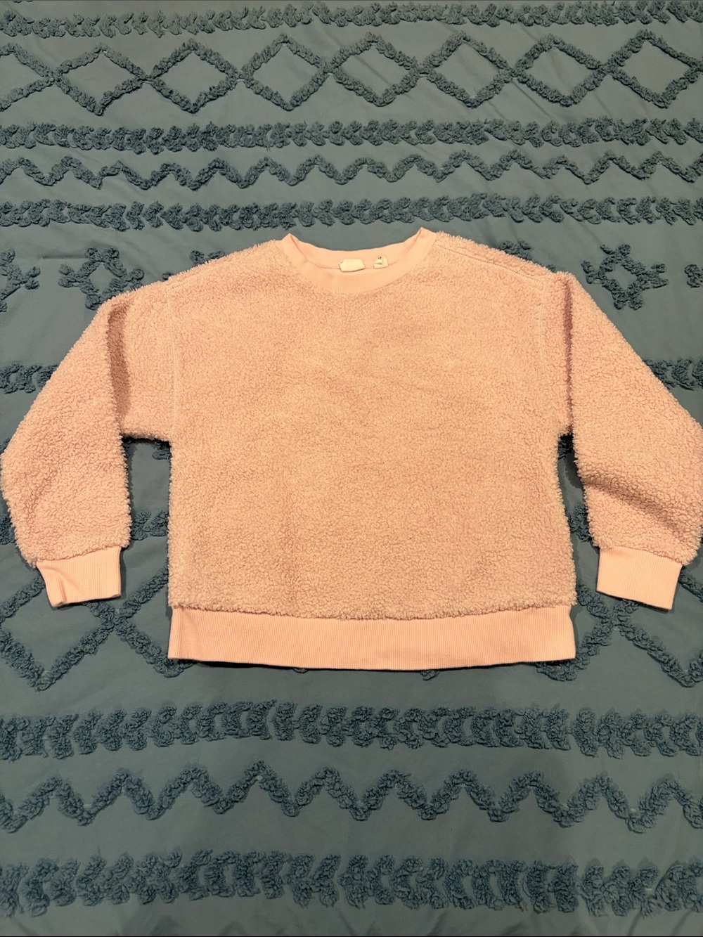 GAP Plush Pink Sherpa Crewneck Sweatshirt